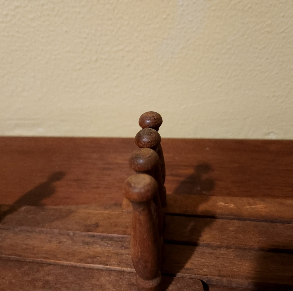 Vintage 1960's Adjustable Wooden Wall Rack Hooks - Picture 9 of 10